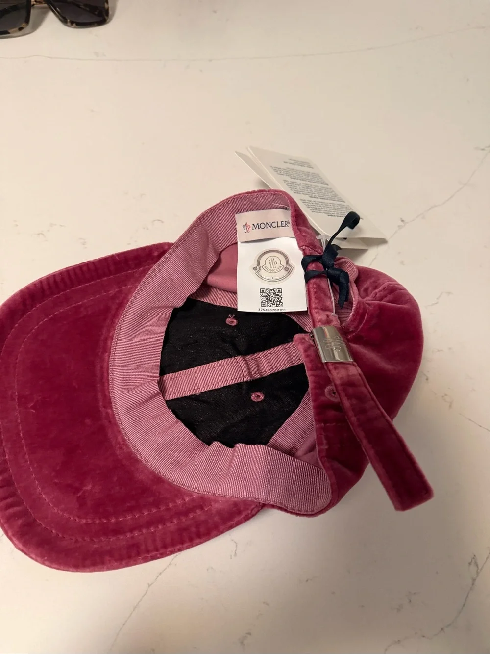 Moncler Velvet Cap in Dusty Rose Pink